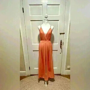 No label size M jumpsuit, wide leg, back zipper, ties in the back, wedding dress